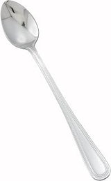 Winco 12-Piece Dots Iced Teaspoon Set, 18-0 Stainless Steel,Silver | Dishwasher safe, Long handle, Dots pattern, Restaurant service, Great for Tea or Coffee Service, Desserts and Table Service