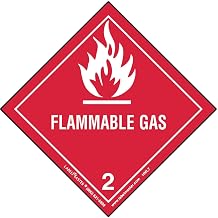 Labelmaster HML7 Flammable Gas Worded Label, Paper, Hazmat, 4" x 4" (Pack of 500)