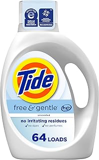 Free & Gentle Liquid Laundry Detergent, 64 Loads, 84 fl oz, Tide Laundry Detergent, Clean Laundry Detergent
