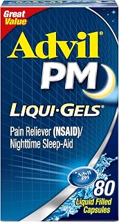 Advil PM Liqui-Gels, Ibuprofen 200mg, Sleep Aid, 80 Capsules