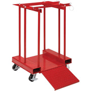 Mobile Forkliftable Cylinder Storage Caddy with by Global Industrial – 34 inches (W) x 46 inches (H) x 23 inches (D), Alloy Steel, Red, Model 270217C