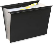 Wilson Jones 68205 Slide-Bar Expanding Pocket File, 13 Pockets, Poly, Letter, Black