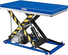 Global Industrial Power Scissor Lift Table with Hand & Foot Control, Blue