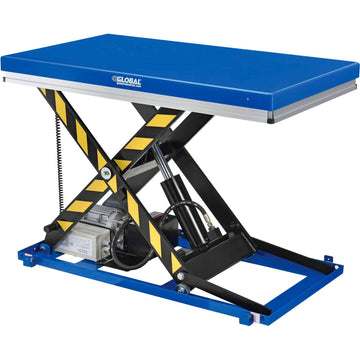 Power Scissor Lift Table by Global Industrial – Steel, Blue, Model GPL-LT-22-40-3648