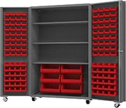 Durham Mobile Cabinet, 126 Bins, 3 Shelves