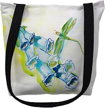 Betsydrake TY019S 13 x 13 in. Foxglove Tote Bag - Small Black