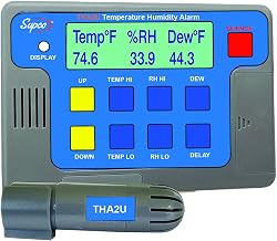 Supco THA2U Temperature, Humidity, and Dew Point Alarm | Data Logger and Measurement Recorder, Monitor for Supermarkets, Restaurants, Florists, and Computer Rooms