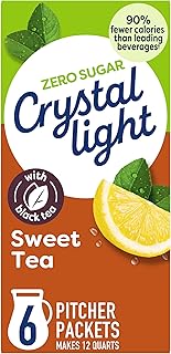 Crystal Light Drink Mix, 6 Pitcher Packets Sweet Tea, 1.56 oz | for Flavorful Hydration and Shareable Refreshment No Artificial Flavors, Made With Black Tea, Gluten Free