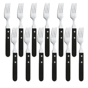 Black Pizza Steak - 12 steak forks by Amefa – Fchette steak x12, Stainless Steel, Black, Model 700000B000340