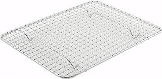 Winco Pan Grate, 8-Inch by 10-Inch,Chrome, Half Size | Baking support, Foodservice, Great for Steam Tables, Buffets and Food Preparation