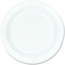 DART 9PWCR Concorde Foam Plate, 9" Diameter, White, 125 Per Pack (Case of 4 Packs)