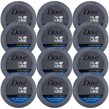 Men+Care 3-in-1 Ultra Hydra Cream for Dry Skin by Dove – 2.53 Fl Oz (Pack of 12), Pack of 12