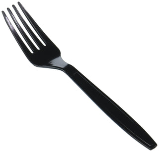 Fineline Settings Extra Heavy Cutlery Black Forks, Bulk Pack 1000 Pieces