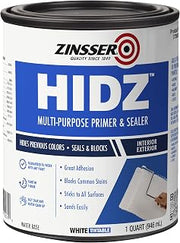 Zinsser 373693 HIDZ Multi-Purpose Primer and Sealer, Quart, Flat White