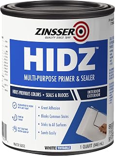 Zinsser 373693 HIDZ Multi-Purpose Primer and Sealer, Quart, Flat White