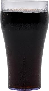 G.E.T. 7720-1-CL Bell-Shaped Soda Float Textured Plastic Tumblers, 20 Ounce, Clear (Set of 12)
