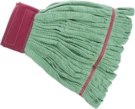 HUBERT Microfiber Mop with 7" W Ribbed Band Green Set of 3