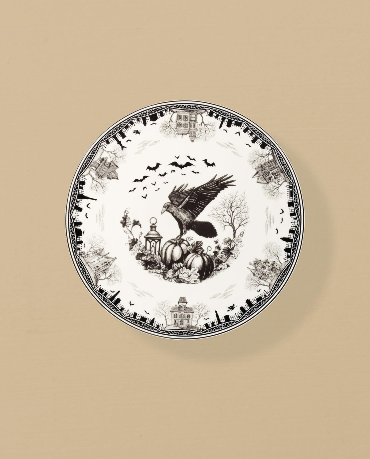 Haunted Village Cake Plate by Lenox – 1 Count, Porcelain, Multicolor, Model 899320