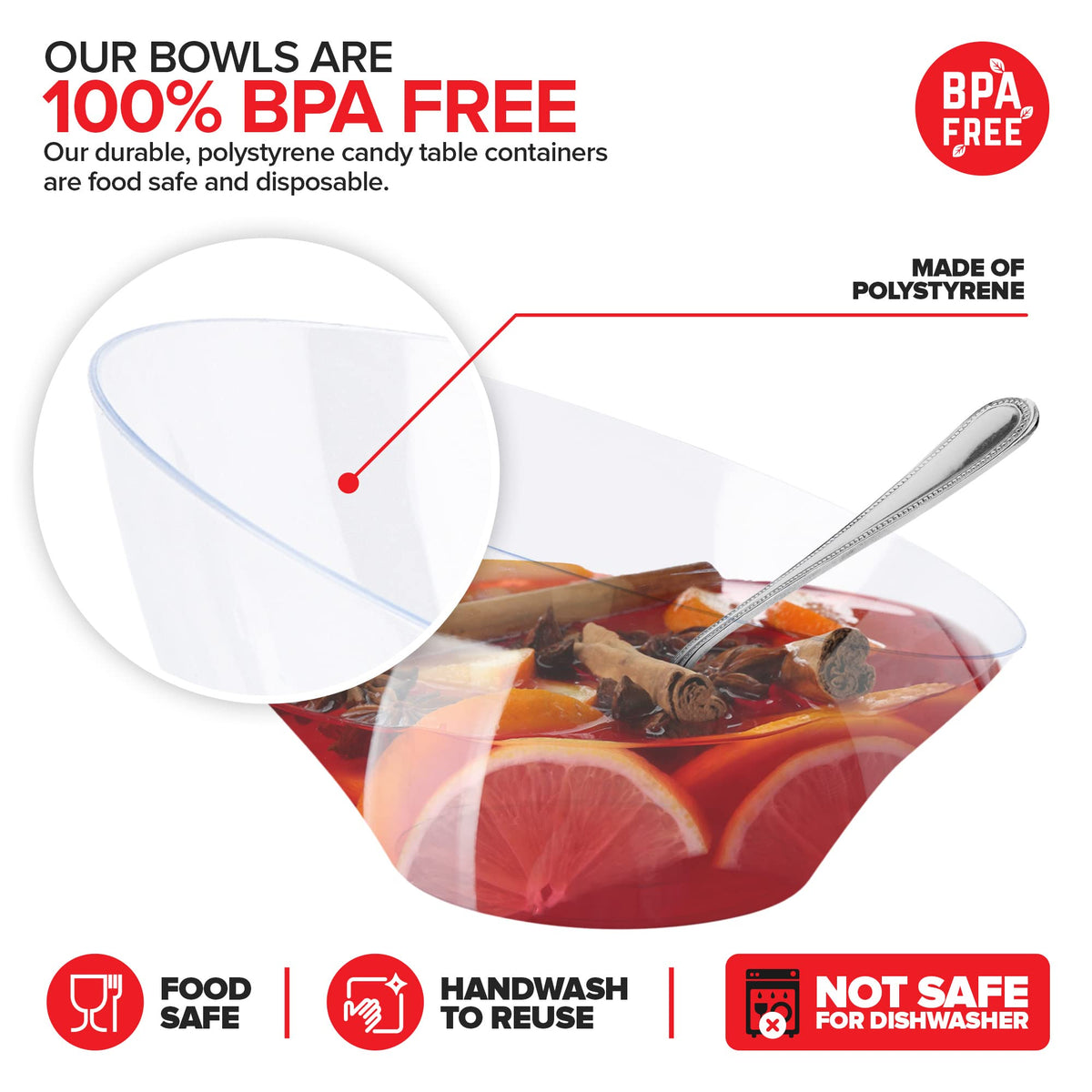 Stock Your Home Large & Medium / Mixed Pack - 3 Medium (20oz), 3 Large (54oz) / Clear Bowls