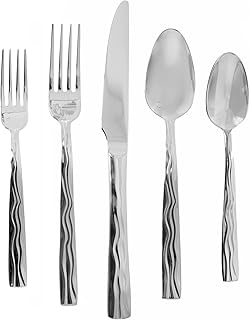 Fortessa Dorada 18/10 Stainless Steel Flatware, 5 Piece Place Setting, Service for 1