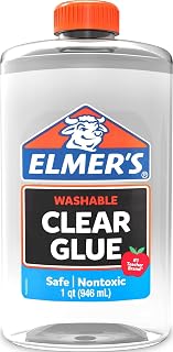 Elmer's Clear Liquid School Glue, Washable, Safe, Nontoxic, 32 Ounces (1 Quart) - Great for Making Slime, #1 Teacher Brand