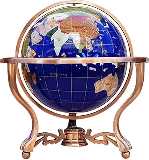 Detailed Compass Design Globe, World Globe with Zinc Alloy Stand, Educational Earth Globe with HD Printed Map Geographic Globe New