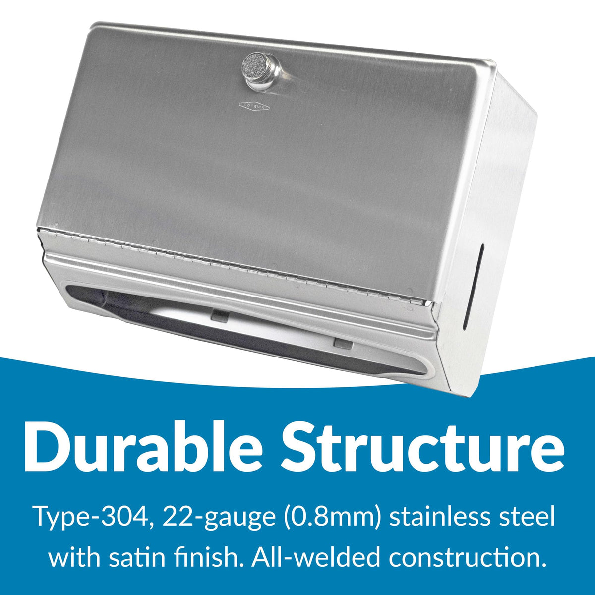 Bobrick 7-1/8" / Knob-Latch / Silver Paper Towel Holders