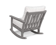 ® Vineyard 4-Piece Deep Seating Rocking Chair Set in Teak/Dune Burlap by Polywood – High Density Polyethylene, Teak / Dune Burlap, Model PWS404-2-TE145999