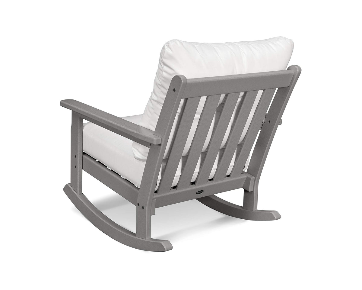 ® Vineyard 4-Piece Deep Seating Rocking Chair Set in Teak/Dune Burlap by Polywood – High Density Polyethylene, Teak / Dune Burlap, Model PWS404-2-TE145999