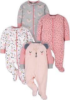 Gerber Baby Girls 4-Pack Sleep 'N Play Footie