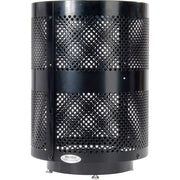 Outdoor Perforated Steel Trash Can by Global Industrial – 36.0 gallons, Steel, Black, Model 261925BKD