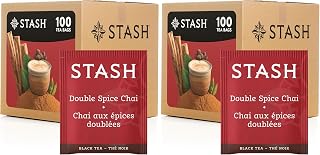 Stash Tea Double Spice Chai Black-Tea, Box of 100 TeaBags (Packaging May Vary),(Pack of 2)
