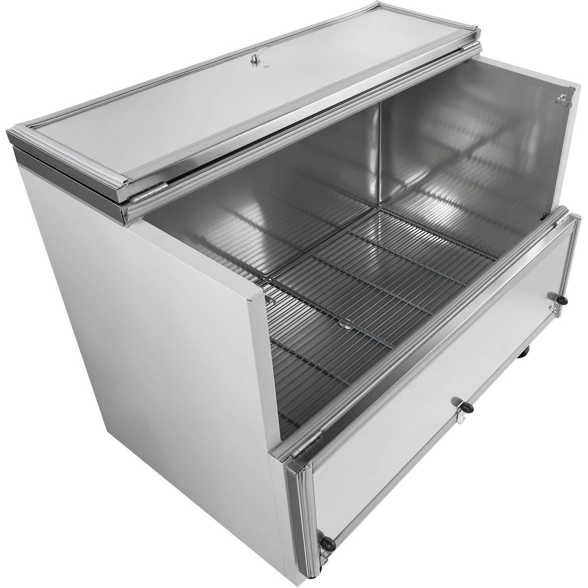 Nexel Mobile Milk Cooler by Global Industrial – 30.6"L x 49"W x 40"H, 18.0 quarts, Stainless Steel, Model MC-49-HC