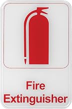 Winco 6" x 9" White Information Sign, "Fire Extinguisher"