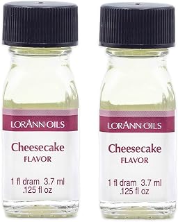 LorAnn Oils Super Strength Flavoring - Used For Candy Making, Flavoring, Baking, Hard Candy, & Flavor Oils - Bold, Natural Flavors 4X Stronger Than Extracts, Cheesecake, Pack of 2, 0.125 fl oz