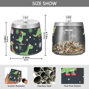 Christmas Dinosaur Pattern Splash Ashtray with Lid by ALAZA – Stainless Steel, C1180, Model g541129097p1082c1149s2657