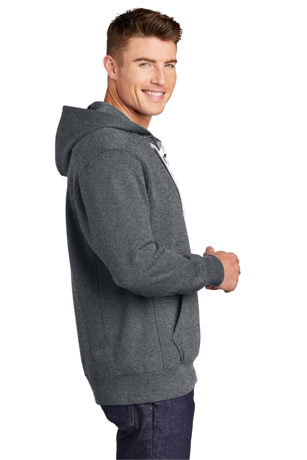 Unisex Pullover Hooded Sweatshirt Graphite Heather by SPORT-TEK – 4X-Large, Cotton, Graphite Heather, Model 974083