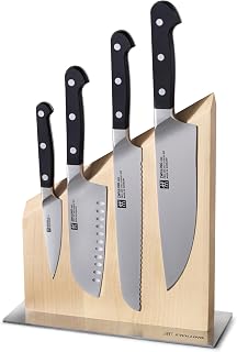 ZWILLING Pro Magnetic Knife Block Set - Made in Germany - 5 Piece, Birchwood Block