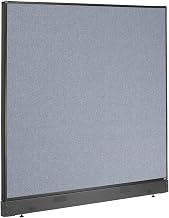 Global Industrial Office Partition Panel 60.25 Inch W x 46 Inch H with Pass-Thru Cable, Blue, for Office Design and Workplace Productivity