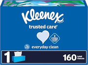 Kleenex Trusted Care Facial Tissues, 1 Flat Box, 160 Tissues per Box, 2-Ply, Packaging May Vary