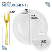 200 Pcs White Plastic Dessert Plates for Weddings and Gold Plastic Forks by Stock Your Home – 8 Pack Pack of 25, Plastic, White, Pack of 200, Model SYH-3620-QV-8CT