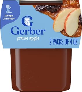 Gerber Stage 2 Prune Apple Puree Baby Food, 4 Oz, 16 Pack