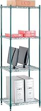 Nexel Poly-Green, 4 Tier, Wire Shelving Starter Unit, 24"W x 14"D x 74"H