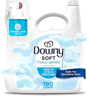 Downy Free & Gentle Liquid Fabric Softener, 140 fl oz, 190 Loads, Hypoallergenic, Sensitive Skin Friendly Fabric Conditioner Liquid