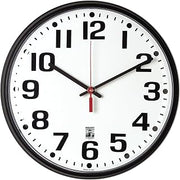 AbilityOne NSN5573148 - Self-Set Wall Clock Plastic Slimline Frame - 12.75 in Diameter - Black Case/White Face