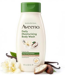 Aveeno Daily Moisturizing Body Wash, Cocoa Butter Vanilla, 18 fl. oz