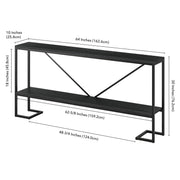 Henn&Hart Blackened Bronze/Alder Brown / 64" Wide / Console Table Sofa & Console Tables
