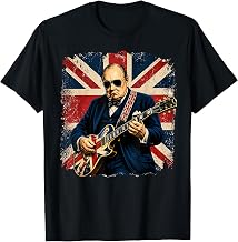 Winston Churchill Playing Electric Guitar Rocker Humor T-Shirt