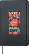100 Days Smarter Kinder Stronger Braver Brighter Student Hardcover Journal, Black