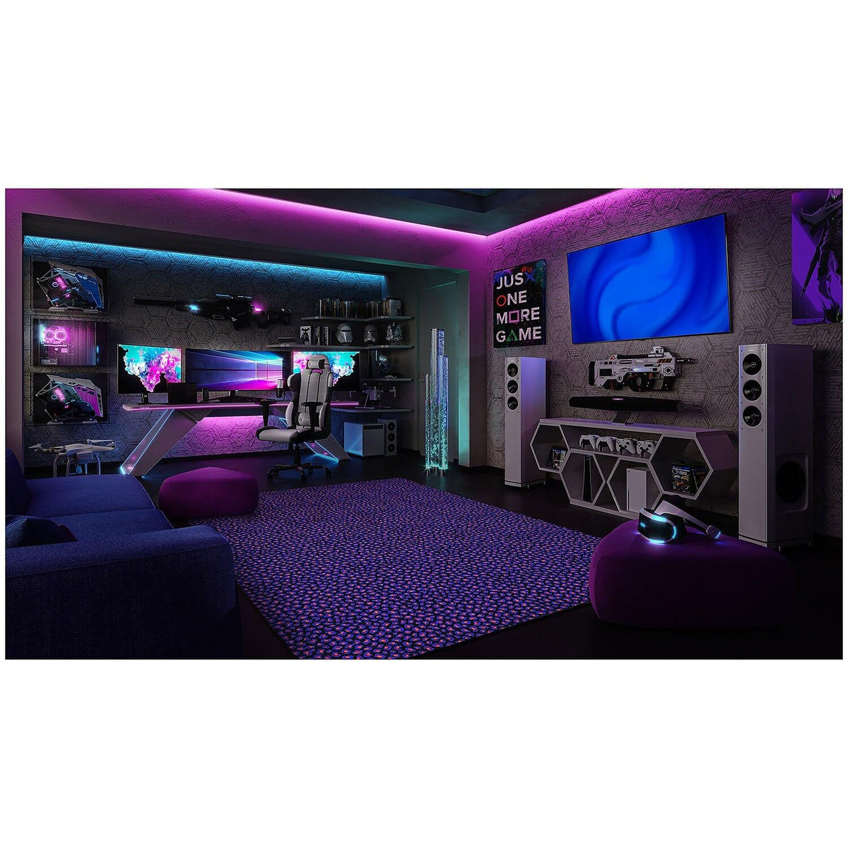 Fluorescent Afterglow 4' x 6' Area Rug by Joy Carpets – 4' x 6' (Rectangular), Nylon, Fluorescent, Model 467N